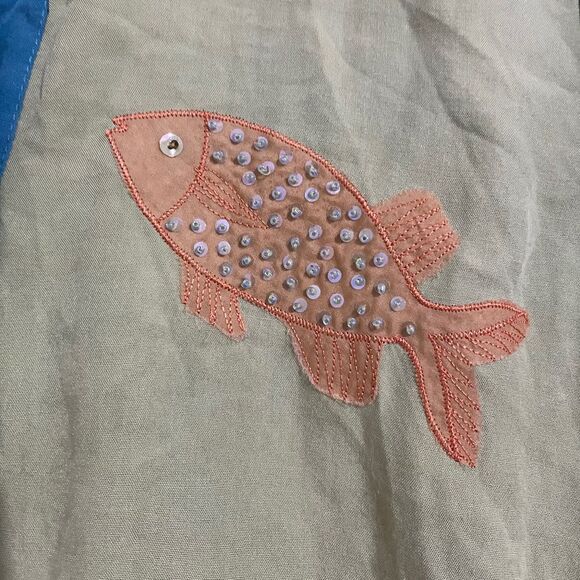 Usindo Women’s Rare & Collectible Multi “FISH” Appliquéd Graphic Shirt Sz-M - Picture 3 of 8